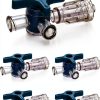 Luer Stopcocks QWORK Stainless Steel 3 Way Purple 5 Pcs-0
