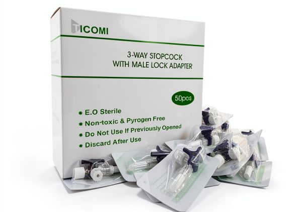 TICOMI Luer Stopcock Polycarbonate Blue Professional Use-0