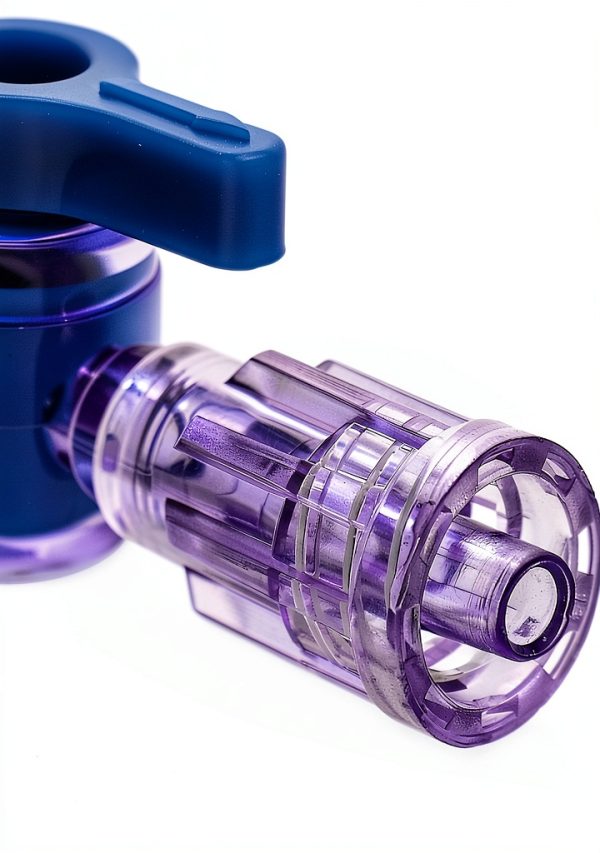 Luer Stopcocks QWORK Stainless Steel 3 Way Purple 5 Pcs-4
