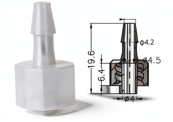 MEETOOT Luer to Barb Adapter Clear Polycarbonate 1/8 Inch-4