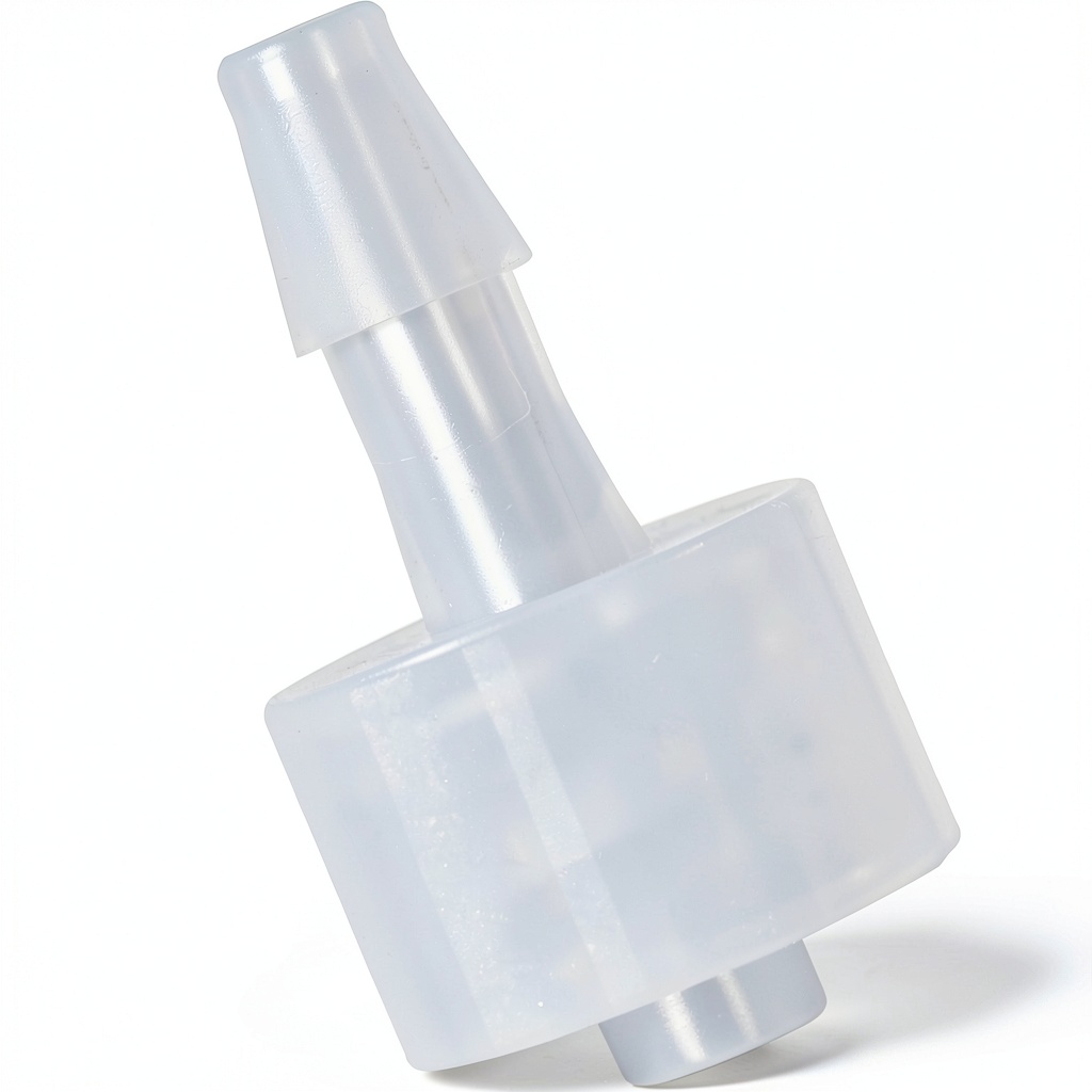MEETOOT Luer-to-barb adapter showing polycarbonate material and pagoda slot design