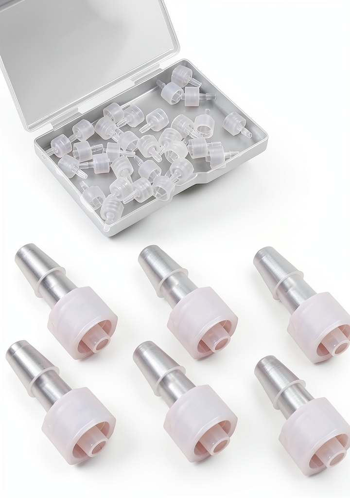 Pavo Luer lock connector showing transparent design and barbed fitting