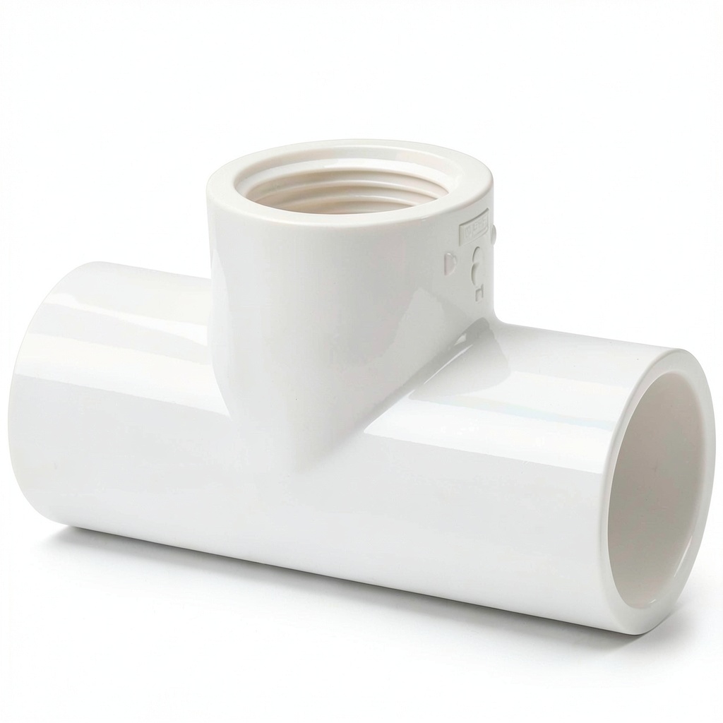 NIBCO PVC Luer Tee Fitting with slip and NPT connections