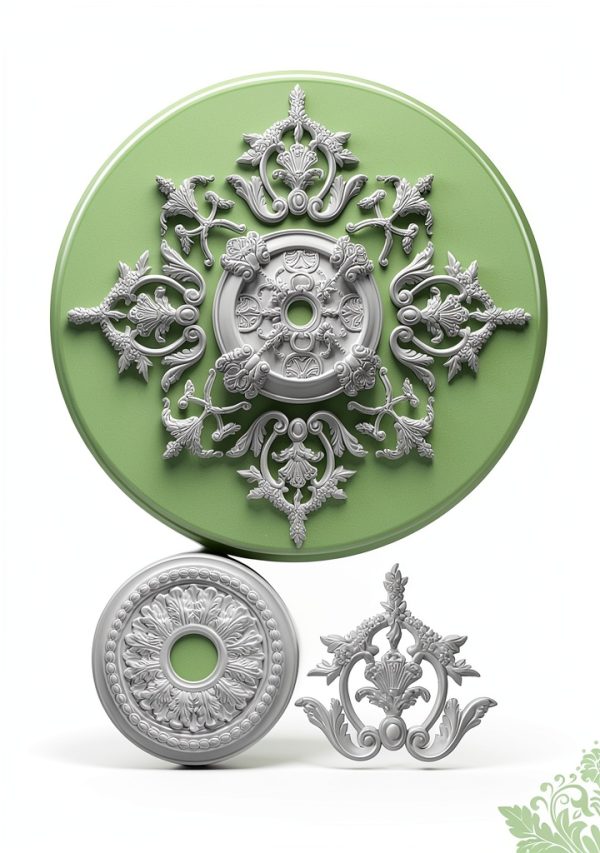Nuanchu Ceiling Medallion White PU Fresh Design-2