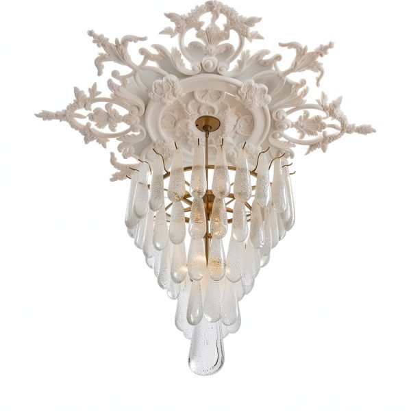 Nuanchu Ceiling Medallion White PU Fresh Design-7
