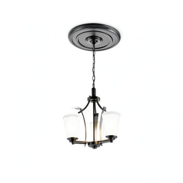 Ceiling Medallion Canomo Matte Black PU Design-6