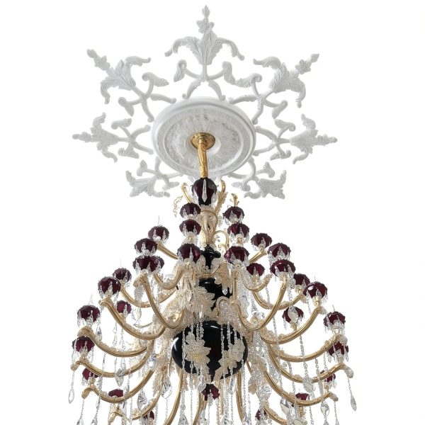 Nuanchu Ceiling Medallion White PU Design 33in-2