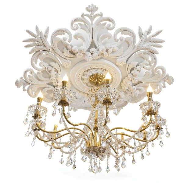 Foxtell White French Ceiling Medallion Home Decor-0