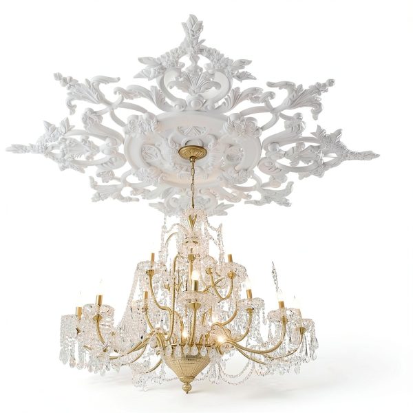 Nuanchu Ceiling Medallion White PU Fresh Design-1