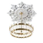 Nuanchu Ceiling Medallion White PU Design 33in-0