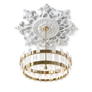 Nuanchu Ceiling Medallion White PU Design 33in-0