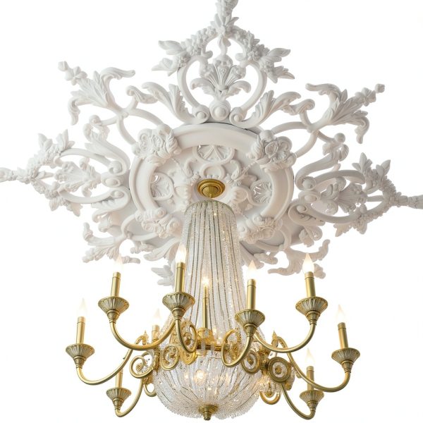 Nuanchu Ceiling Medallion White PU Fresh Design-3
