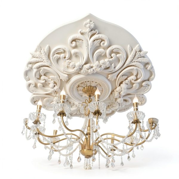 Foxtell White French Ceiling Medallion Home Decor-4