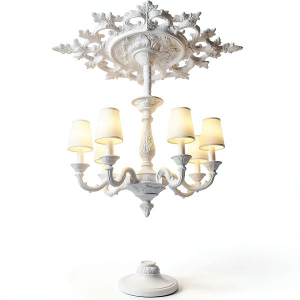 Nuanchu Ceiling Medallion White PU Fresh Design-0