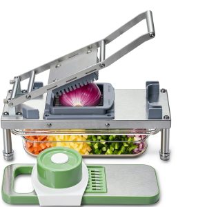 Vegetable Chopper, Veggie Chopper With 8 Blades, Onion Cutter with Container, Pro All-in-1 Food Dicer, Mandoline Slicer, Stainless steel materials Salad Grater-0