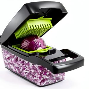 Vegetable Chopper Pro Putsea 7-Blade Steel Mandoline with Container-0