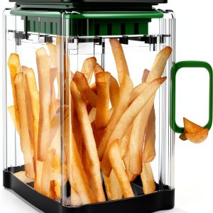 Prep Naturals 3-in-1 Manual French Fry Cutter - Interchangeable Blades for Potato Cutter & Fry Slicer - Functions as Potato Dicer & Food Dicer - Includes Safety Glove - Medium, Gray-0