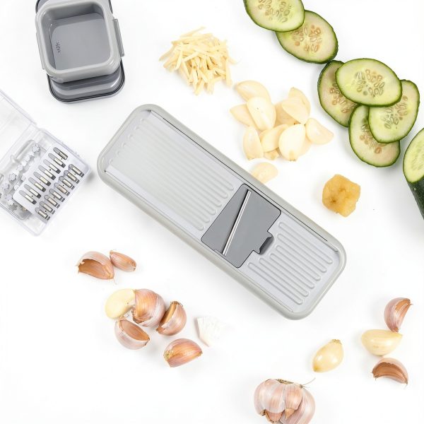 Mini Garlic Slicer Badelite Multifunctional Mandoline Container White-3