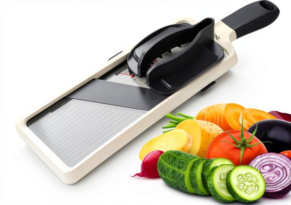 Mandoline Slicer ZKIRON Adjustable Stainless Steel Blade Gray-0