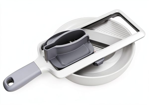 Mandoline Slicer ZKIRON Adjustable Stainless Steel Blade Gray-4
