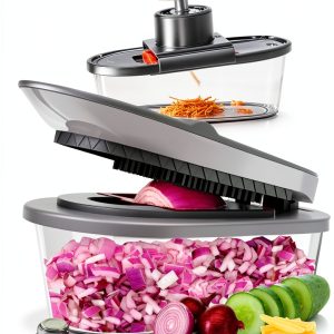 Vegetable Chopper CHOPZILLA 4-Blade Mandoline Slicer Pink 18x Faster-0