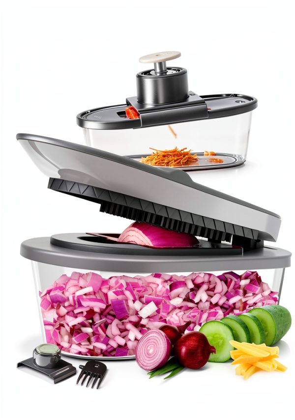 Vegetable Chopper CHOPZILLA 4-Blade Mandoline Slicer Pink 18x Faster-0