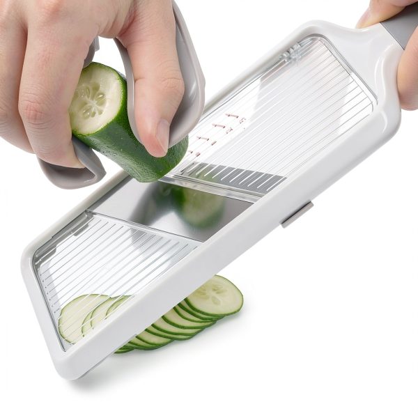 Mandoline Slicer ZKIRON Adjustable Stainless Steel Blade Gray-2