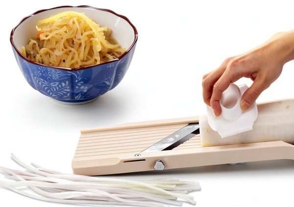 Benriner Mandoline Slicer with 4 Stainless Steel Blades Almond-6
