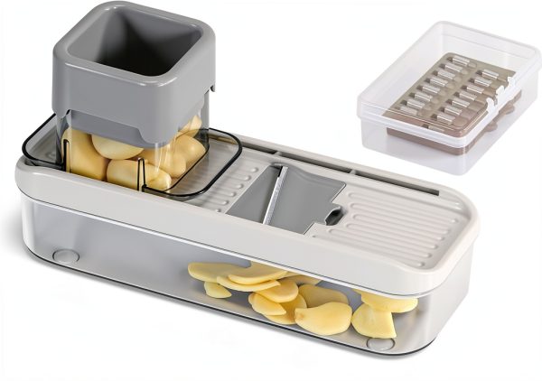 Mini Garlic Slicer Badelite Multifunctional Mandoline Container White-0