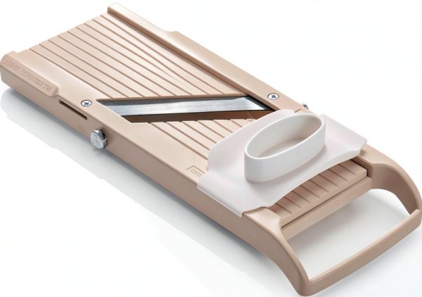 Benriner Mandoline Slicer with 4 Stainless Steel Blades Almond-0