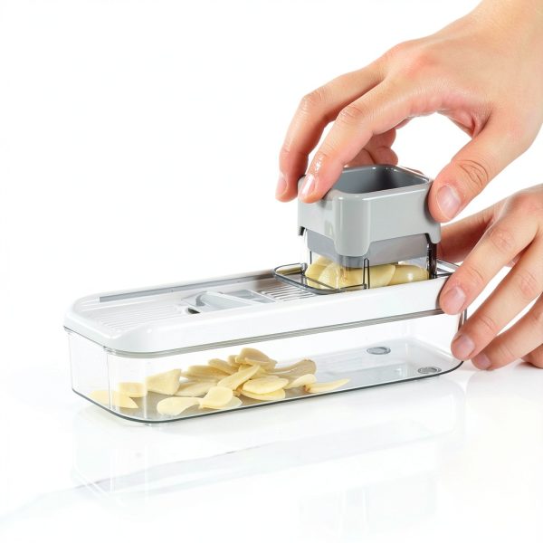 Mini Garlic Slicer Badelite Multifunctional Mandoline Container White-1