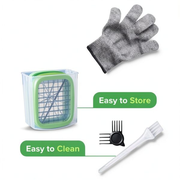 Prep Naturals 3-in-1 Manual French Fry Cutter - Interchangeable Blades for Potato Cutter & Fry Slicer - Functions as Potato Dicer & Food Dicer - Includes Safety Glove - Medium, Gray-4